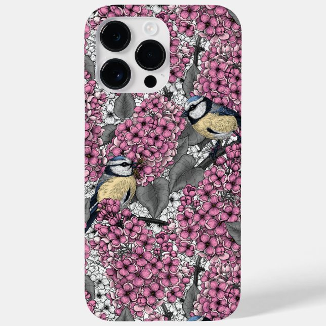 Birds in pink lilac garden Case-Mate iPhone case (Back)