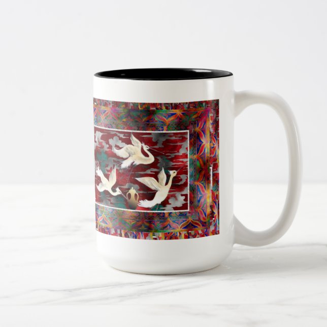 Birds in Red Mug (Right)