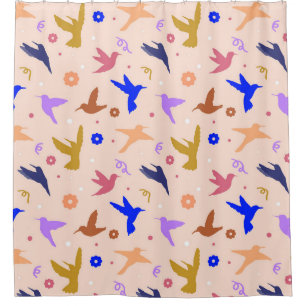 Birds in the Air Shower Curtain