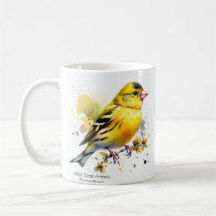 Birds in the Backyard/Yellow Finch Cute Coffee Mug