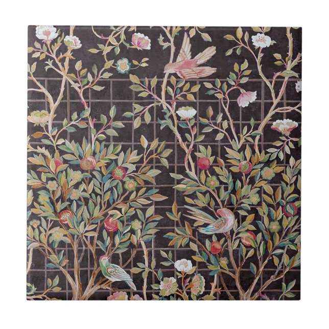 Birds in The Flower Garden, William Morris Tile (Front)