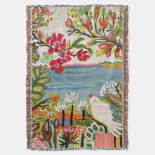 Birds in the Garden Throw Blanket