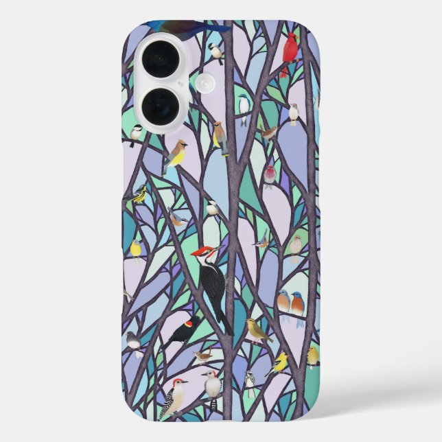 birds in the stained glass tree Case-Mate iPhone case (Back)