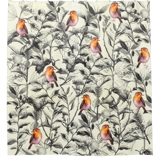 Birds in the Trees Shower Curtain (Front)
