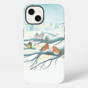 Birds in the white snow winter iPhone 13 case