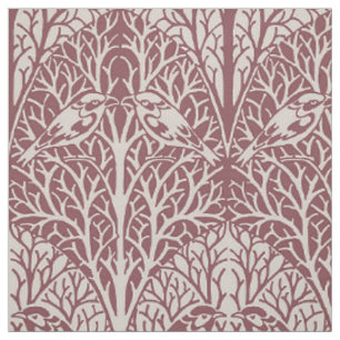 Birds in Thicket, Antique Rose Colours Fabric