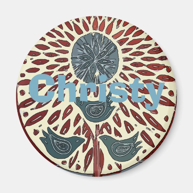 Birds In Tree Abstract,add names or text Magnet (Front)