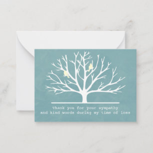 Birds In Tree Silhouette Thank You Card