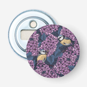 Birds in violet lilac garden bottle opener