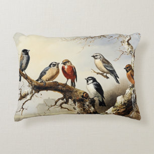 Birds in Winter Decorative Cushion