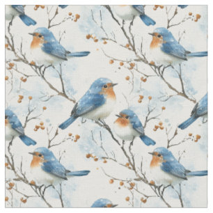 Birds in Winter Fabric