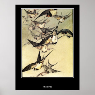 Birds Japanese Vintage Poster