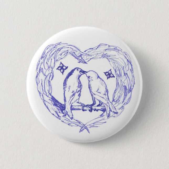 Birds Kissing Button (Front)