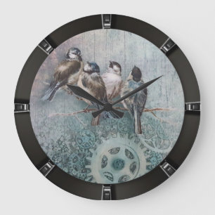 Birds Large Clock