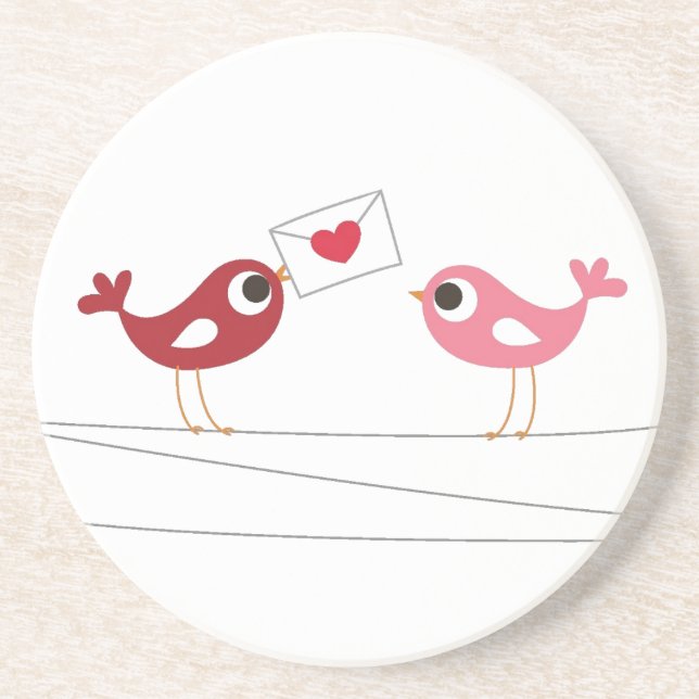 Birds Love Card Coaster (Front)