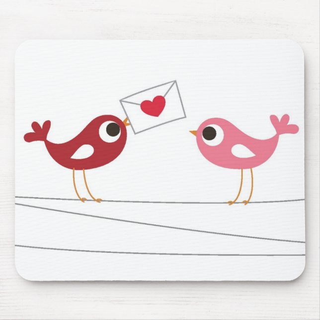 Birds Love Card Mouse Mat (Front)