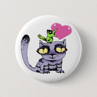 Birds Love Cats 6 Cm Round Badge