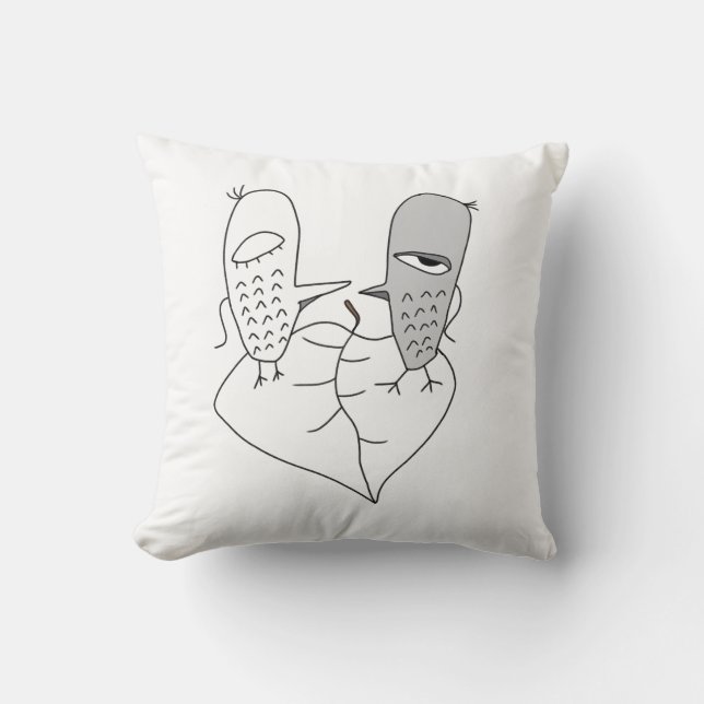 Birds lovers moody autumn cute cartoon cushion (Front)