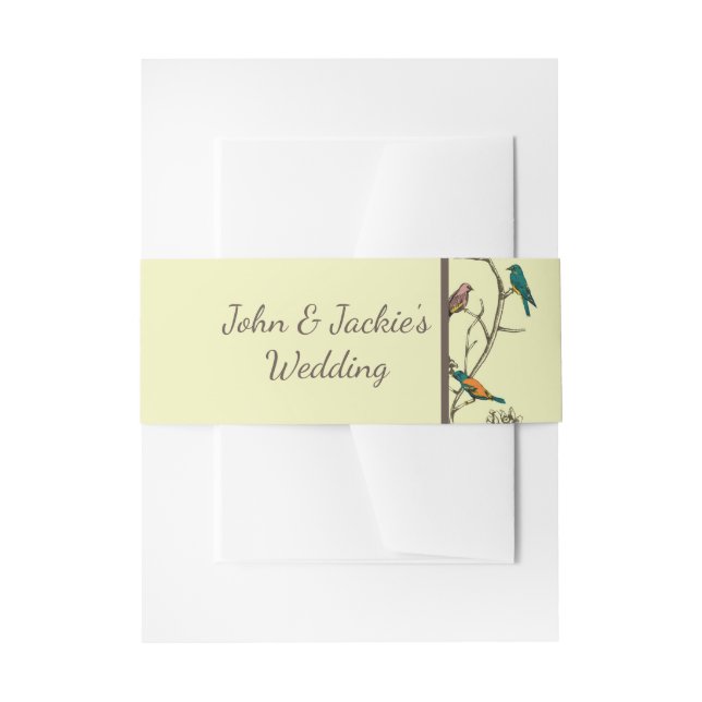 Birds Meeting - Belly Bands for 5x7 Invitations Invitation Belly Band (Front Example)