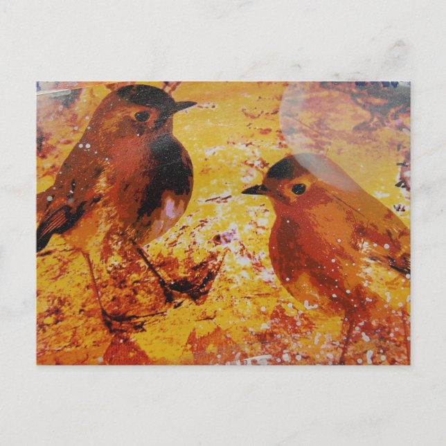 Birds Mixed Media Postcard (Front)