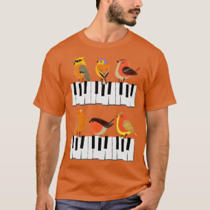 Birds Music Orchestra Lover Gift Piano T-Shirt