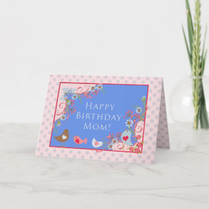 Birds 'n Blooms, Happy Birthday Mum! You Customise Card