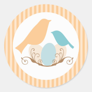 Birds Nest Baby Shower Envelope Seals