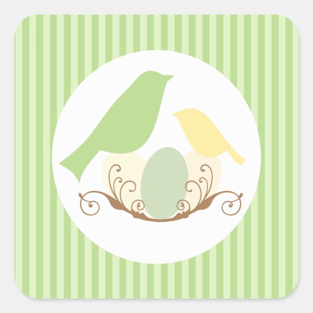 Birds Nest Baby Shower Envelope Seals (Front)