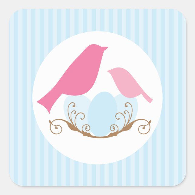 Birds Nest Baby Shower Envelope Seals (Front)