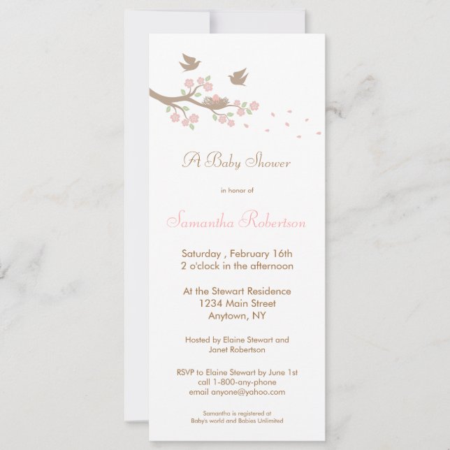 Birds Nest Baby Shower Invitation (Front)