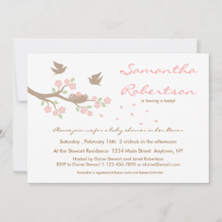Birds Nest Baby Shower Invitation