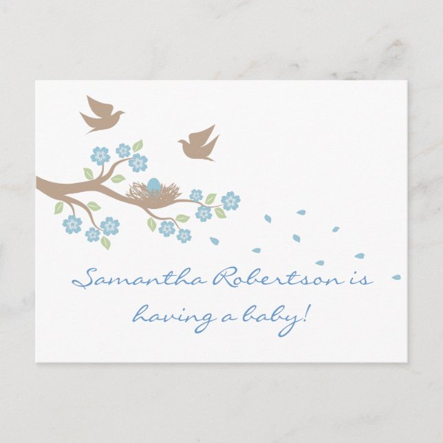 Birds Nest Baby Shower postcard (Front)