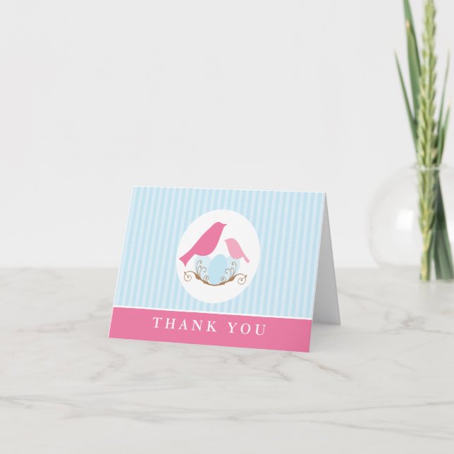 Birds Nest Baby Shower Thank You Cards (Front)