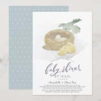 Bird's Nest Blue Boy Baby Shower by Mail
