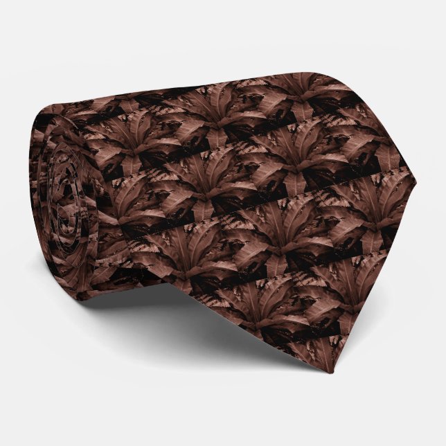Bird's Nest Fern Necktie - Brown (Rolled)