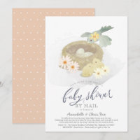 Bird's Nest Floral Girl Baby Shower by Mail
