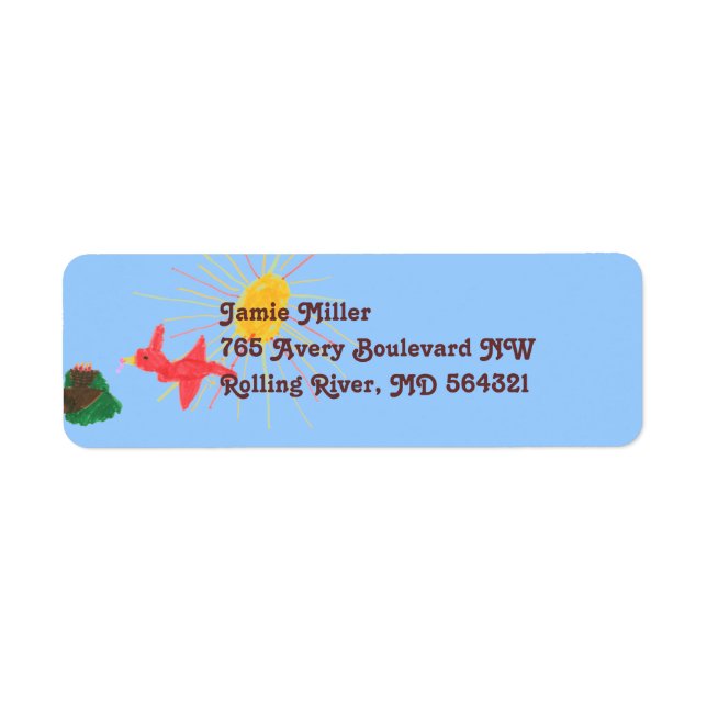 Bird's nest return address label (Front)