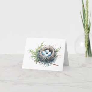 Birds Nest with Eggs BLANK Card
