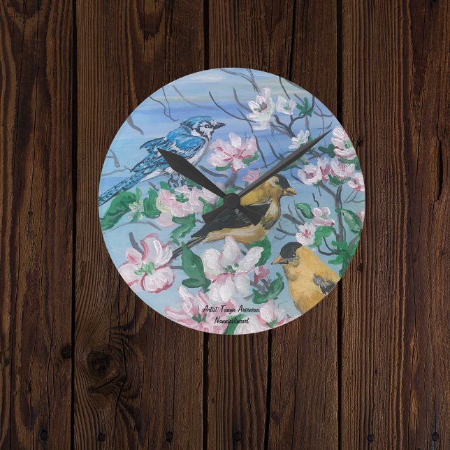 Birds New Collection Original Hand Painted Art  Round Clock (Creator Uploaded)