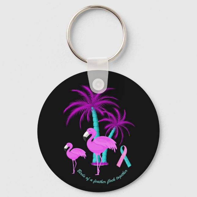 birds of a feather flock together key ring (Front)