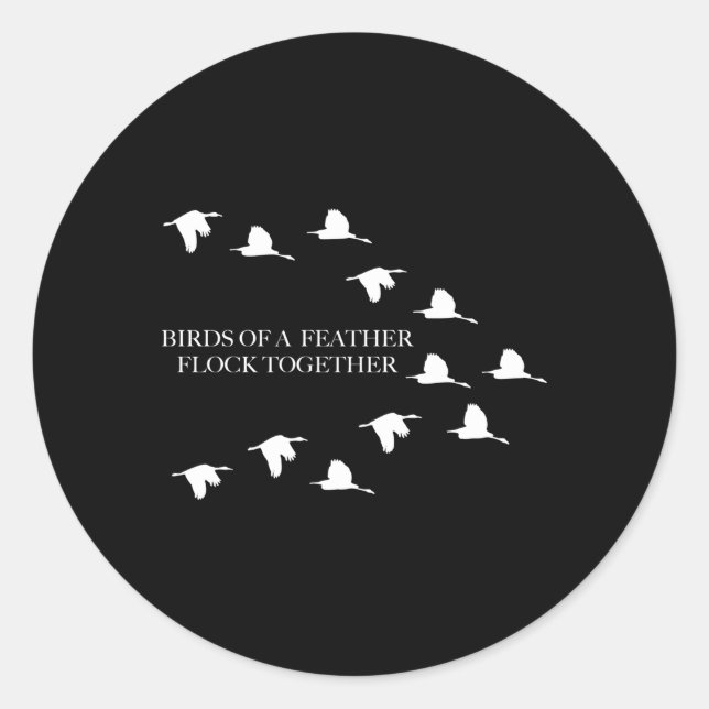 Birds Of A Feather Flock Together With Flock Of Bi Classic Round Sticker (Front)