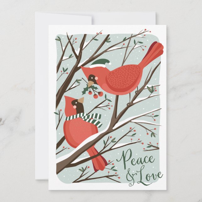 Birds of a Feather Non-Photo Holiday Card (Front)