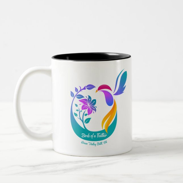 Birds of a Feather Two-Tone Coffee Mug (Left)