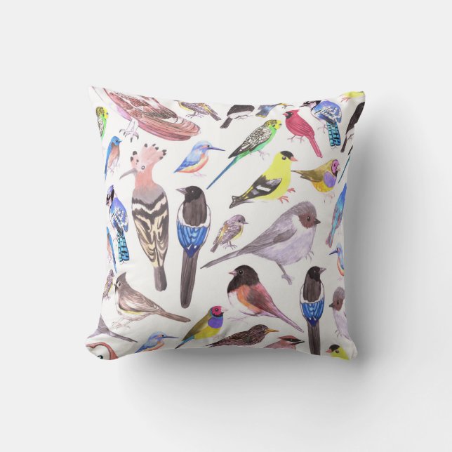 Birds of America- pets and wild birds Cushion (Front)