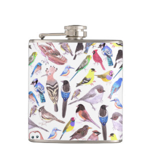 Birds of America- pets and wild birds Hip Flask