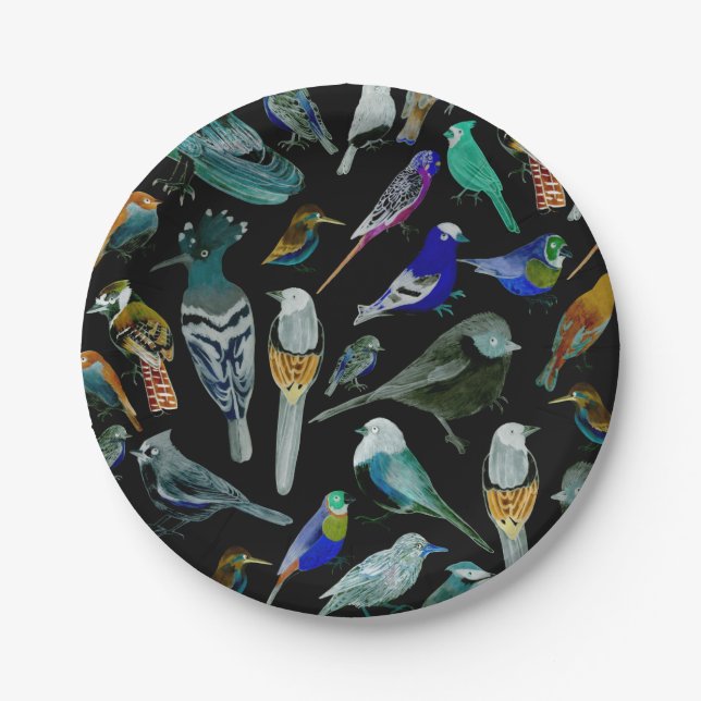Birds of America- pets and wild birds Paper Plate (Front)