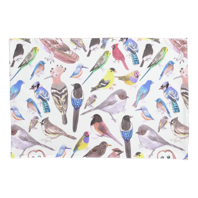 Birds of America- pets and wild birds Pillowcase (Front)