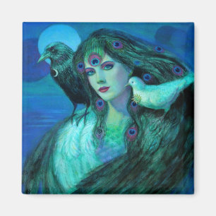 "Birds of Duality- Peacock Lady" Magnet