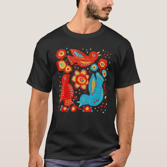 Birds of Happiness Ukra.inian Birds Flower Peace L T-Shirt (Front)
