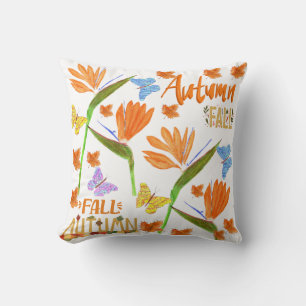 Birds of paradise  Autumn  Cushion